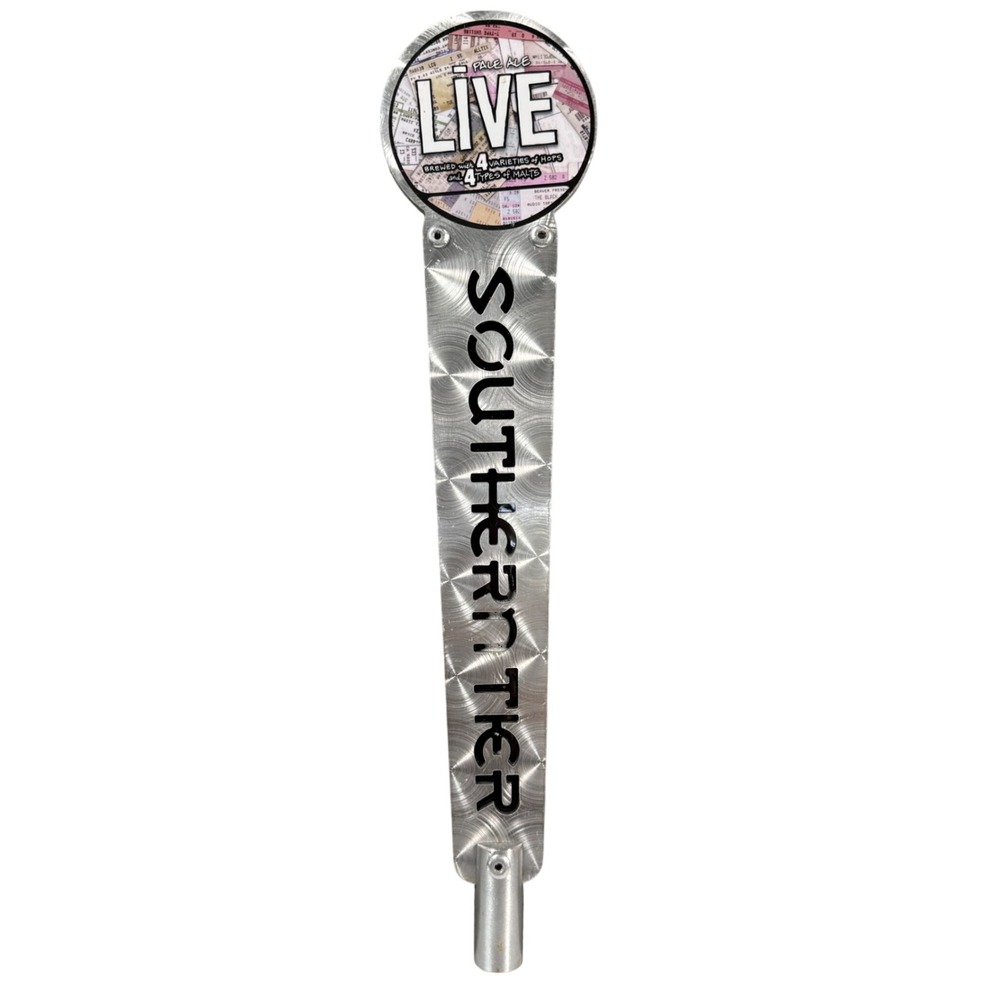 Southern Tier Live Pale Ale Beer Tap Handle Silver Metal Brushed Bar Decor